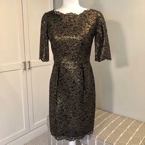 Shoshanna metallic lace dress